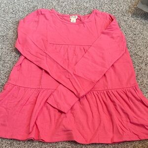 Crewcuts Vibrant Pink Long Sleeve Peplum Shirt